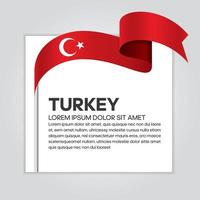 Turkey abstract wave flag ribbon vector