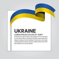 Ukraine abstract wave flag ribbon