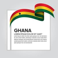 Ghana abstract wave flag ribbon vector