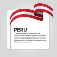 Peru abstract wave flag ribbon vector