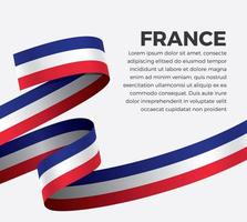 France abstract wave flag ribbon vector