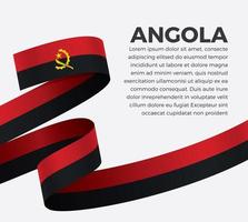 cinta de bandera de onda abstracta de angola vector