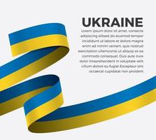 Ukraine abstract wave flag ribbon