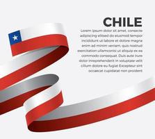 Chile  abstract wave flag ribbon vector