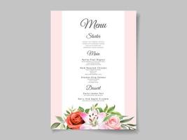 Beautiful floral wedding invitation card template