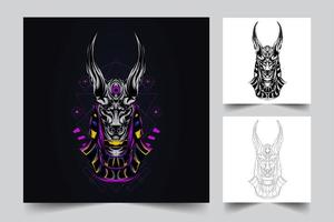 ilustración de arte de anubis vector