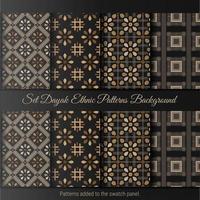 Set Dayak Ethnic Pattern Background. Indonesian batik pattern. vector