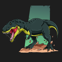 tiranosaurio enojado verde t rex vector