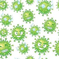 coronavirus emoticon seamless pattern