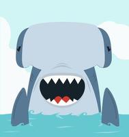 vector de natación de tiburón martillo