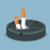 Cigarettes in ashtray vector