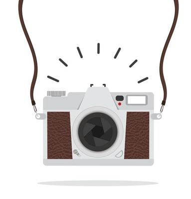 Flat style vintage camera vector