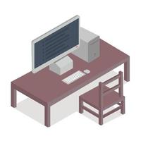 Desktop computer isometric vector Concept