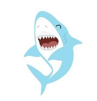 Cute shark with open mouth cartoon vector