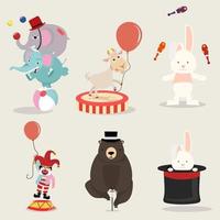 Lovely circus characters collection vector