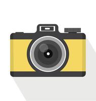 Vintage yellow camera vector