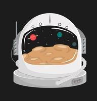 concepto de casco espacial de astronauta con galaxia vector