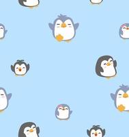 cute baby penguins seamless pattern vector