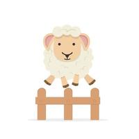 Sheep jumping over the Fence vector