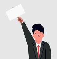 Businessman Holding a Campaign Sign vector