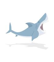 Cute shark with mouth open vector