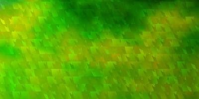 textura de vector verde claro, amarillo con estilo triangular.