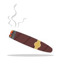 smoking cigar flat icon concept