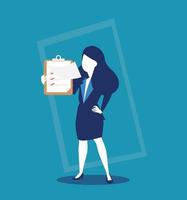 Woman Holding a Clipboard with checklist vector