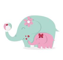 Cute elephants with ball illustration vector