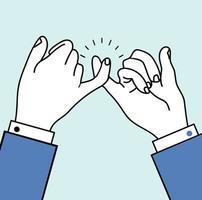 promise pinky fingers, hand gesture vector