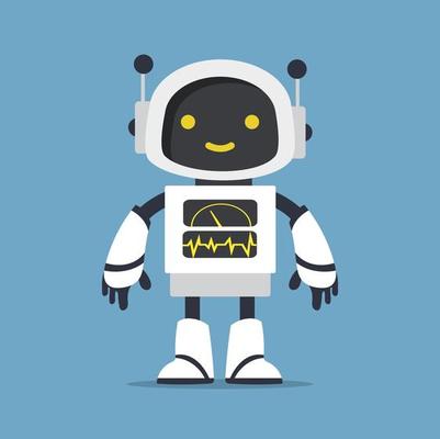 cute white ai robot character