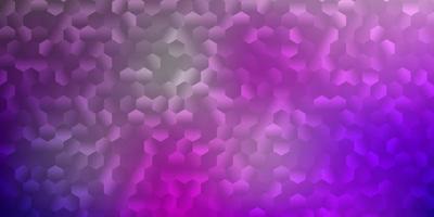 textura de vector violeta, rosa claro con hexágonos de colores.