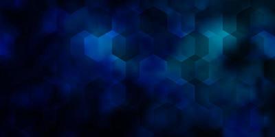 Dark BLUE vector pattern with colorful hexagons.