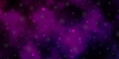 Fondo de vector rosa oscuro con estrellas de colores.