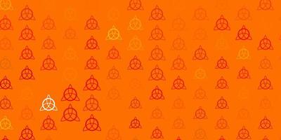 Light Orange vector texture with religion symbols.