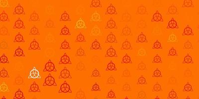 Light Orange vector texture with religion symbols.