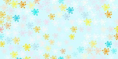 Light Blue, Yellow vector pattern with coronavirus elements.