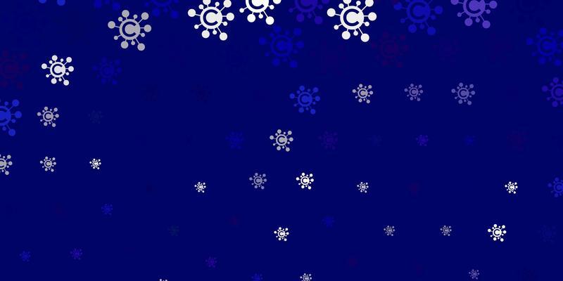 Light BLUE vector pattern with coronavirus elements.