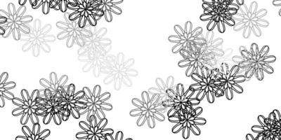 Fondo de doodle de vector gris claro con flores.