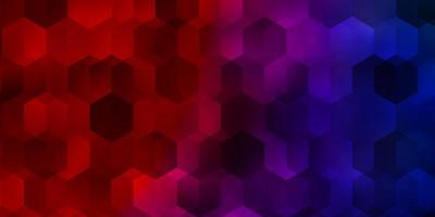 Light Blue, Red vector background with set of hexagons.