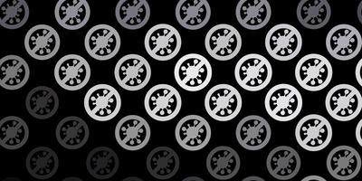 Dark Gray vector pattern with coronavirus elements