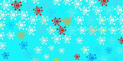 Light Blue, Yellow vector pattern with coronavirus elements