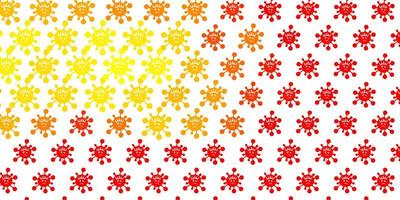 Light Red, Yellow vector template with flu signs