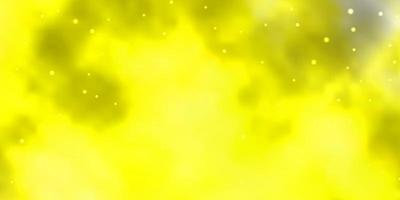 textura de vector amarillo claro con hermosas estrellas.