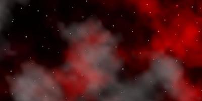 Fondo de vector rojo oscuro con estrellas de colores