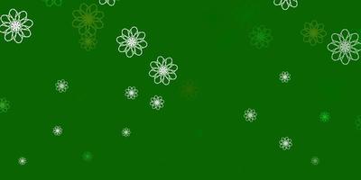 Light Green vector natural backdrop with flowers.