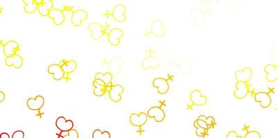 Light Red, Yellow vector backdrop with woman's power symbols.