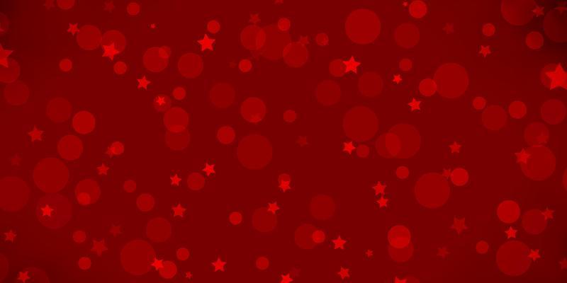 Light Red vector pattern with circles, stars.