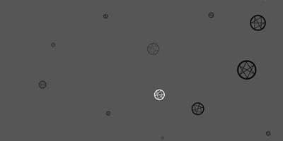 Light Gray vector background with occult symbols.