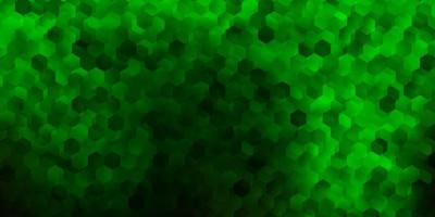 Dark green vector backdrop with a batch of hexagons.